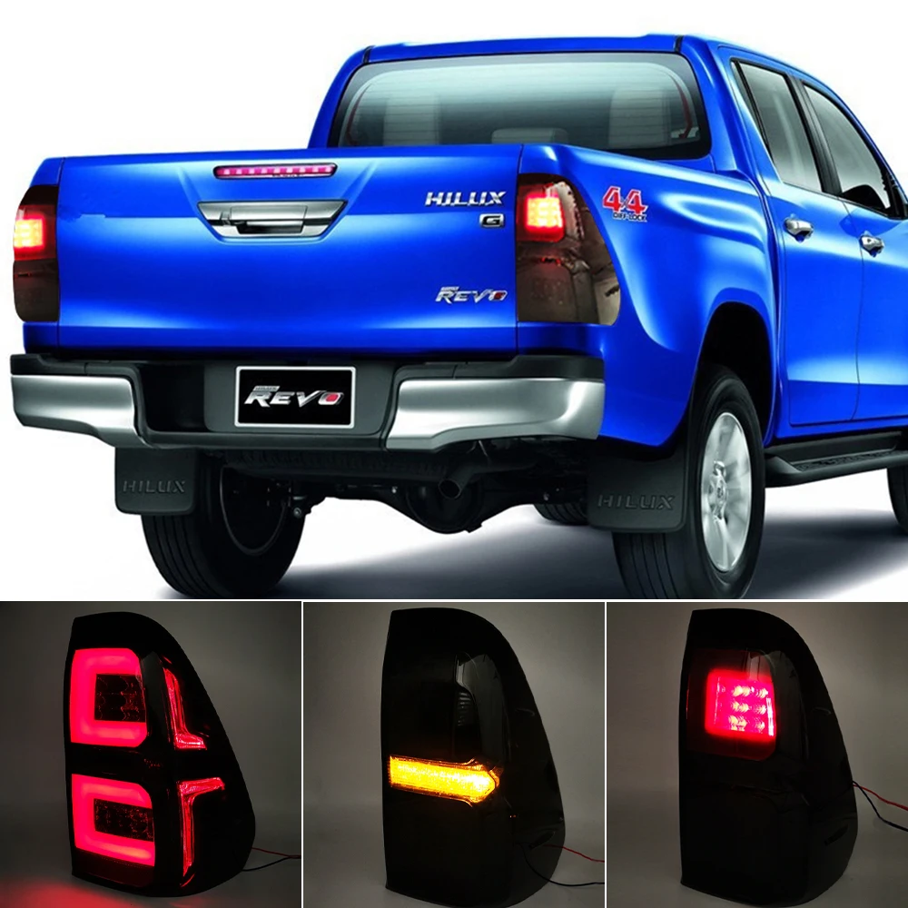 

Автомобильный светодиодный задний фонарь, задний фонарь для Toyota Hilux Revo 2015 2016 2017 2018 2019, задний фонарь, стоп светильник, задний динамический си...