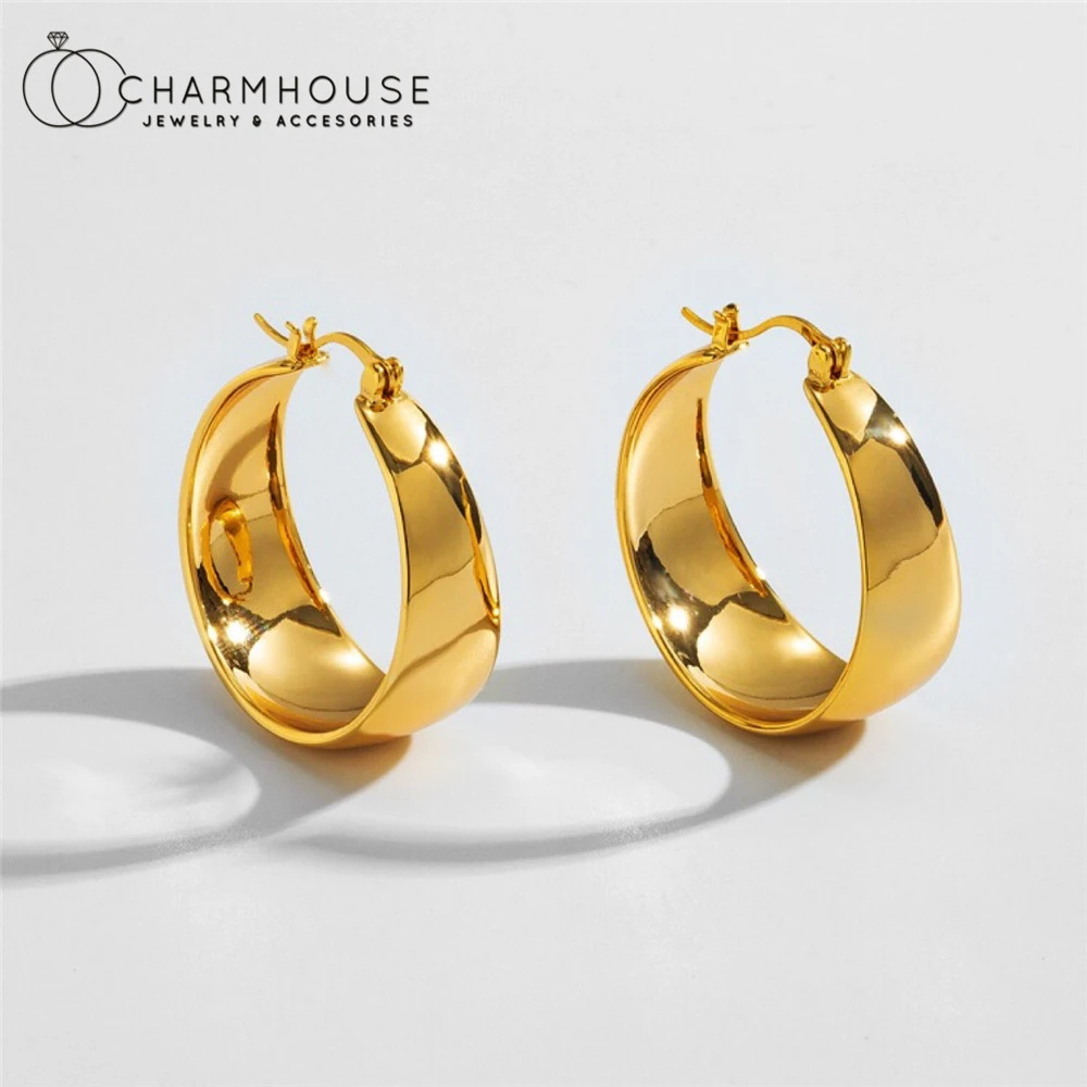 

Серьги-кольца женские массивные из нержавеющей стали, 25 мм