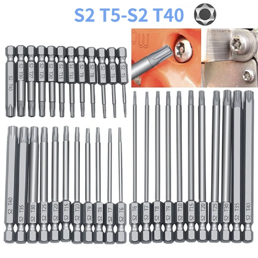 

Набор безопасных бит, 11/12 шт., отвертка с защитой от темперов, сверла, биты для отверток, биты для отверток с плоской головкой Torx, биты для шест...