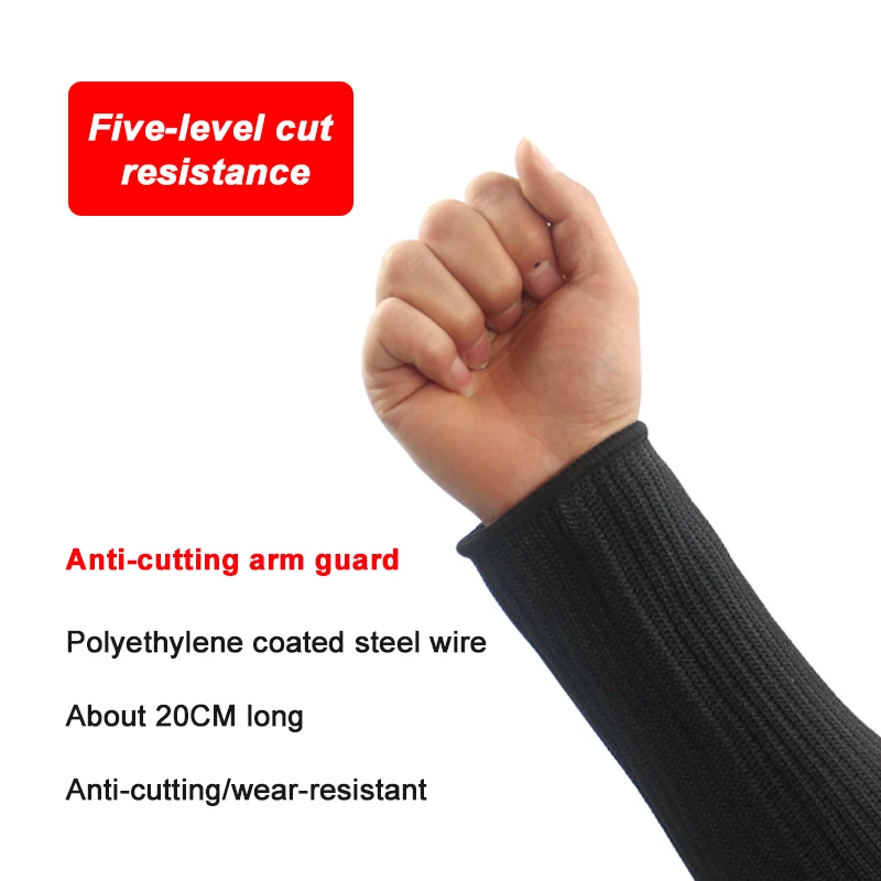 

1pcs Safety Arm Sleeve steel wire Anti Cut Puncture Proof Guard Bracers Protector Work Arm Knife Cut Resistant Gloves