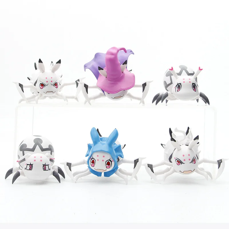 

6pcs/lot How about being reincarnated as a spider Cute spider animal figure model PVC Anime Doll Collection Gift