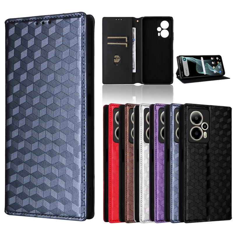 Для Cricket Outlast 5G 2024 стереоскопические линии откидной кошелек чехол из