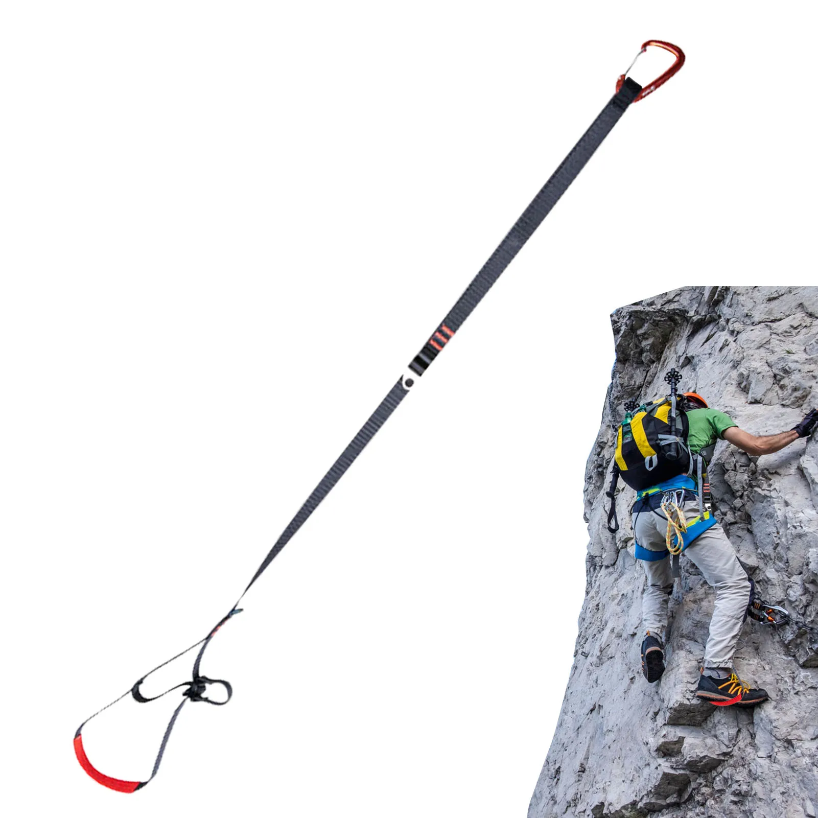 

Adjustable Climbing Ascender Strap Thicken Elastic Rock Rope Foot Safety Belt Outdoor Rock Climbing Equipment