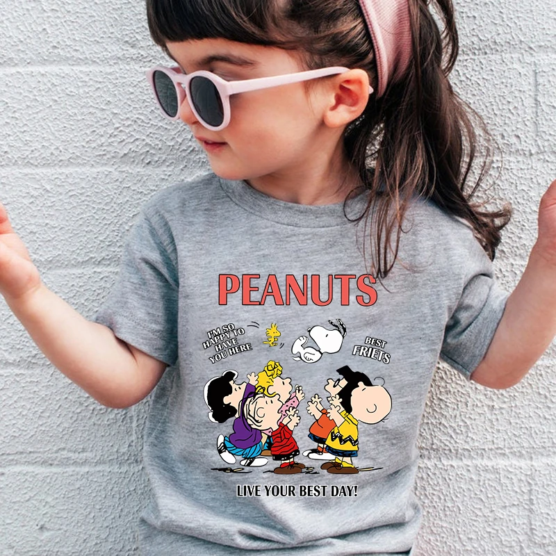 Детская футболка с принтом Snoopy летняя детская хлопковая коротким рукавом