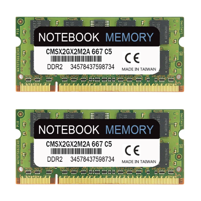 

MEMORY 4GB Kit (2X 2GB Modules) PC2-5300 667Mhz DDR2 2GB 240PIN Memory ,Unbuffered Notebook Laptop Memory Modules
