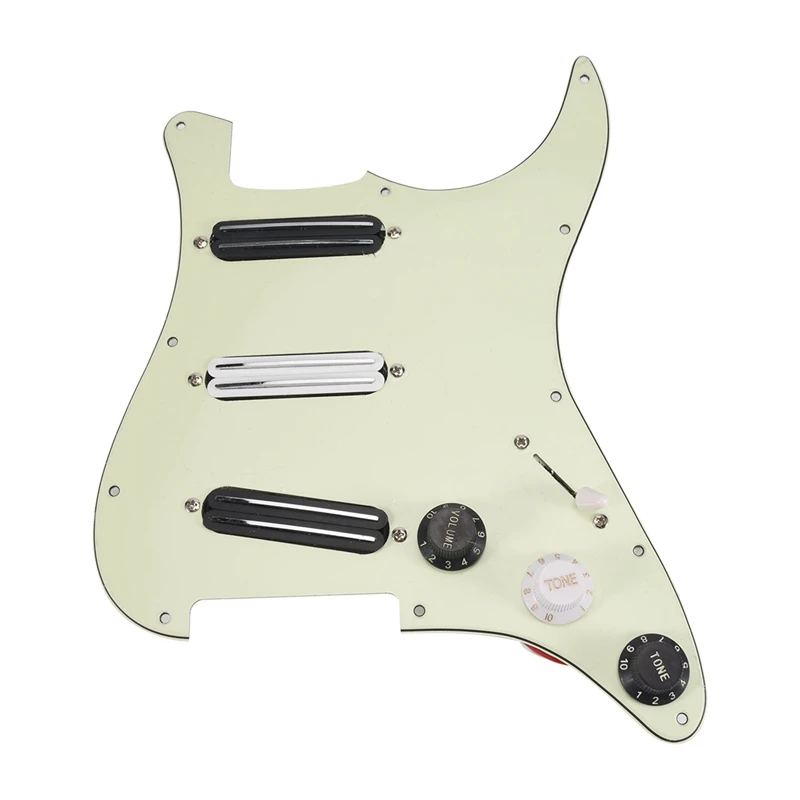 

SSS 11 Hole Strat Electric Guitar Loaded Pickguard Prewired Scratch Plate With 3 Dual Rail Humbucker Pickup