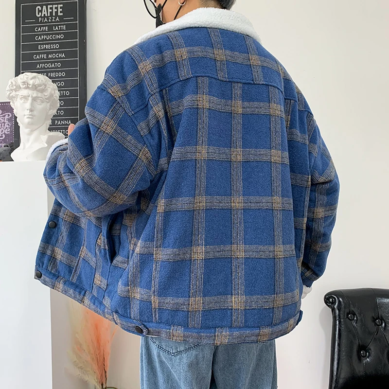 Men's Comfortable Jacket Black White Asian Size Large Size 5Xl 2022 Hot Sale New Winter Plaid Cotton Coat Casual Fashion Warm