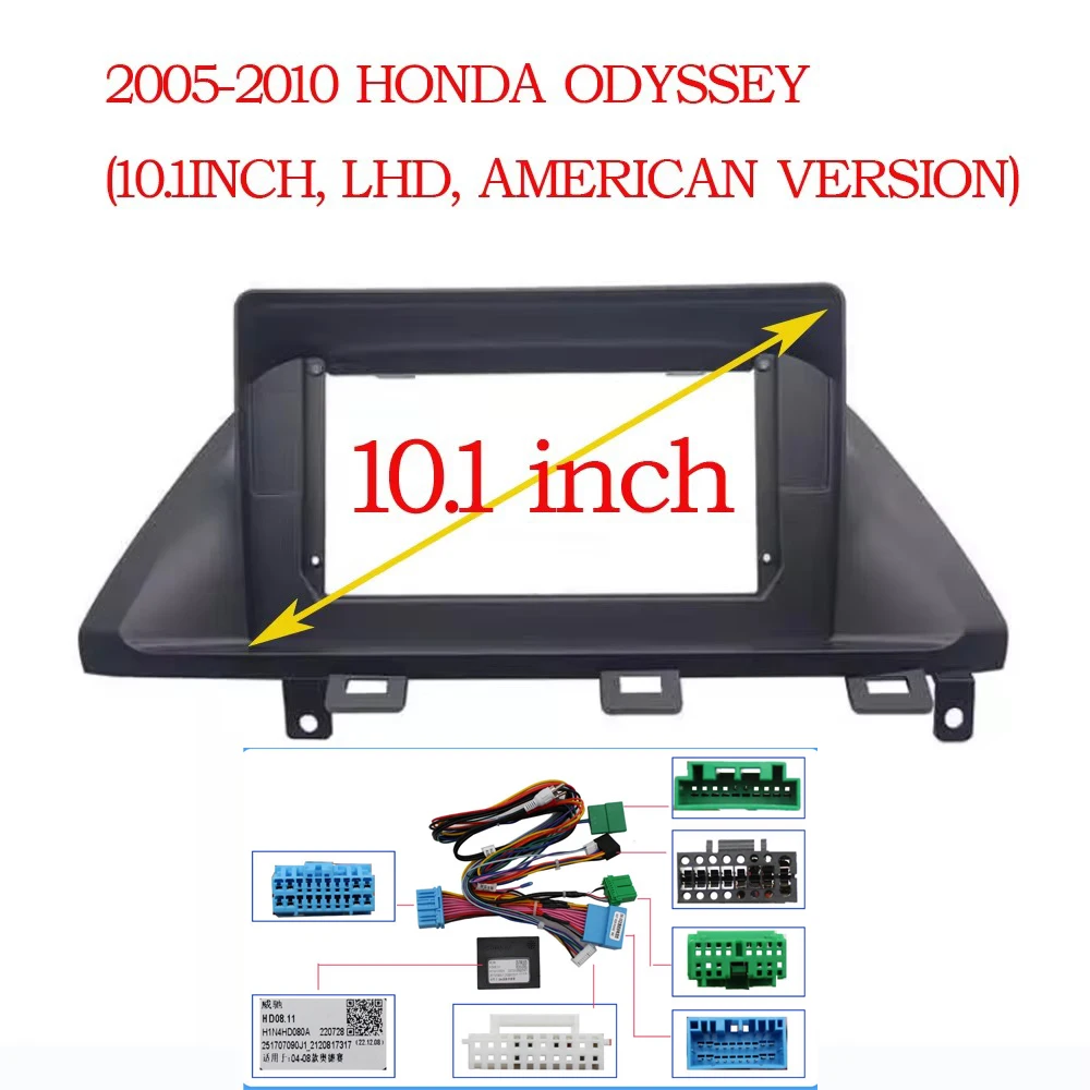 

Рамка для автомобильного радиоприемника, 10 дюймов, двойная Din, для замены кабеля 2005 2006 2007, для Honda oодиссея, 2008, панель приборной панели