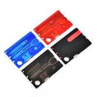 12 in 1 pocket credit card portable multi tools outdoor survival camping equipment 1 box portable hiking cards edc tool gear