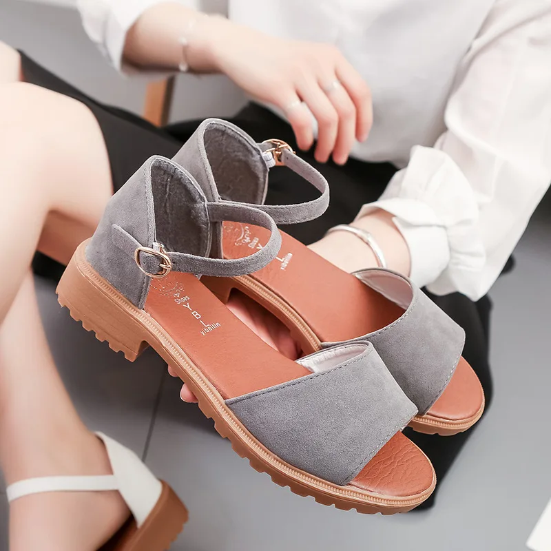 

Fashion Womens Shoes 2022 Open Toe Sandals Closed Heel Large Size Suit Female Beige Luxury Peep Comfort Big Black Girls Summer N