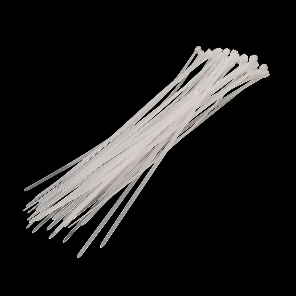 100 см регулируемая застежка-молния белый самоблокирующийся нейлоновый кабель