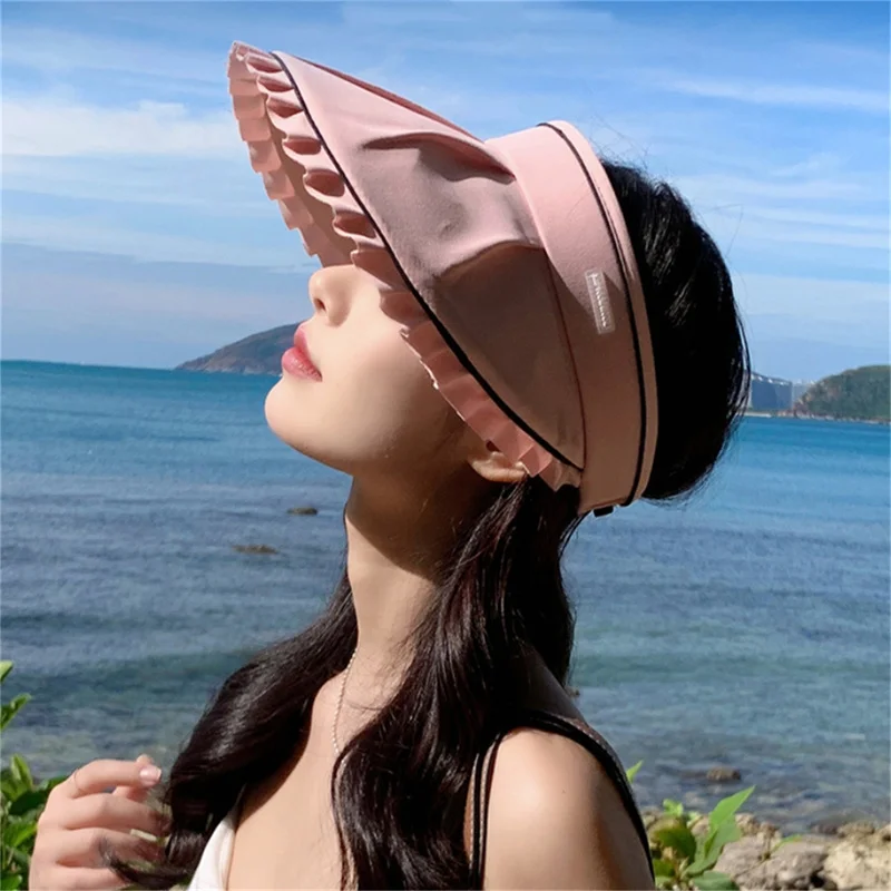 

Summer Sunshade Hat UV Protection Dual Use Hair Hoop Sun Hat For Women Outdoor Beach Soft Foldable Wide Brim Bucket Caps