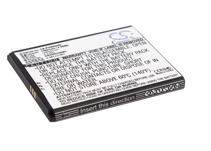 Аккумулятор CS 1500 мАч/Вт-ч для Philips T939, W8578, W930, Xenium T939, Xenium W8578, Xenium W930 AB2000DWMC