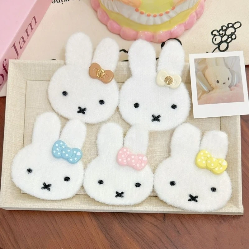 Фото Заколка-липучка Miffy Bow Bangs: яркая, мультяшная, креативная, изысканная, для девочек, милая, нежная, без следов, для укладки непослушных волос №3