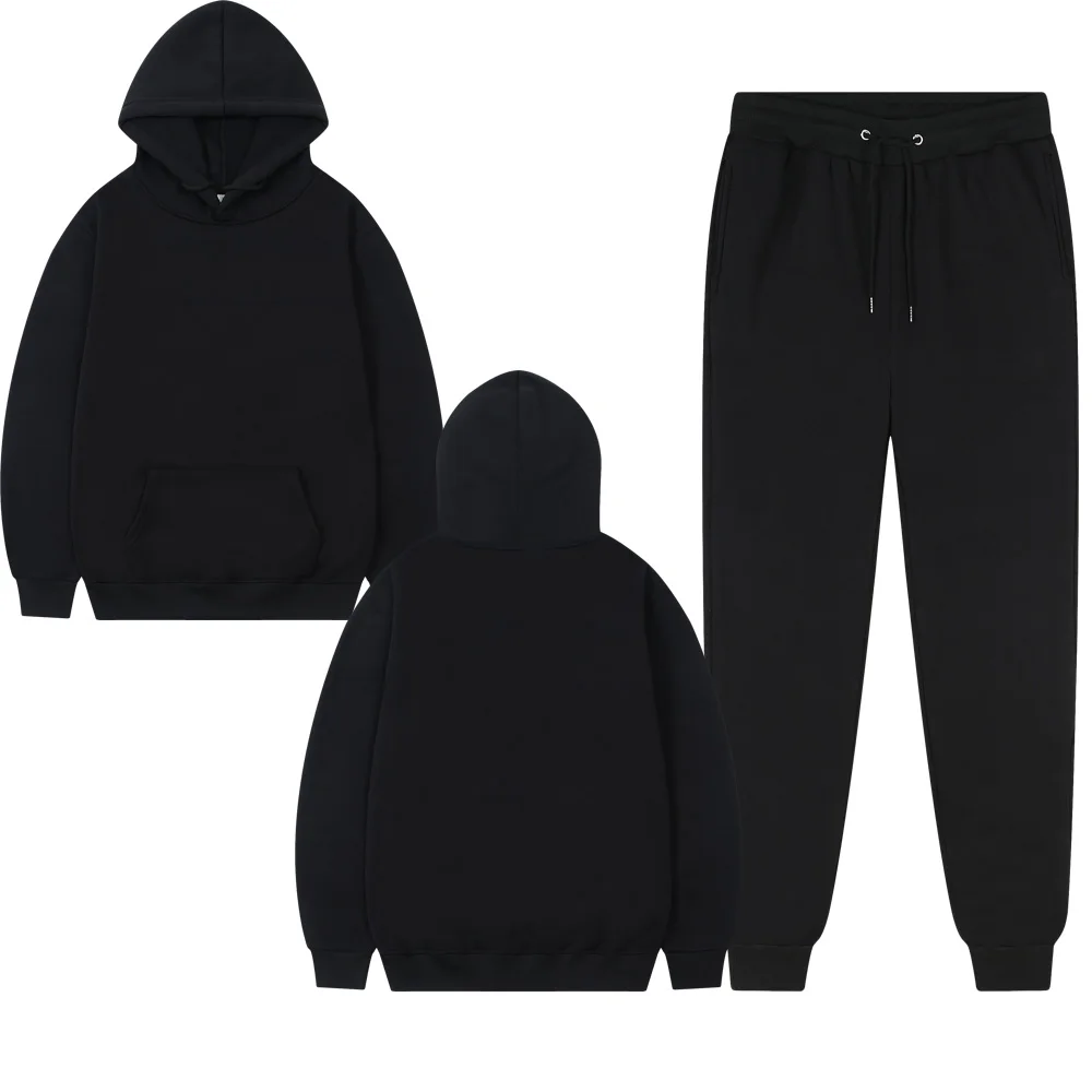 

Мужские спортивные брюки и толстовка, однотонные спортивные брюки с капюшоном и штаны, комплект для фитнеса, 2 шт./компл., весна-осень 2022