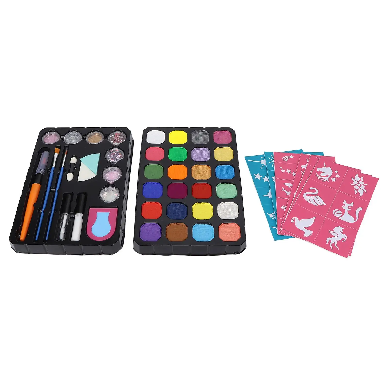 Набор для рисования лица и тела Палетка блестящих пудры пайеток 24 цвета