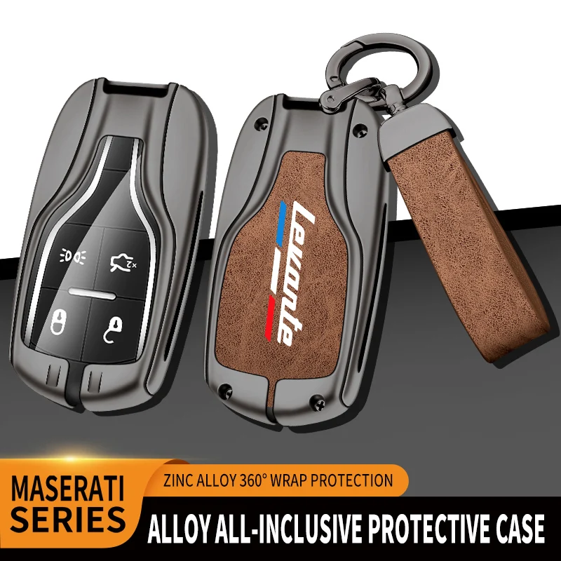 

Car Zinc Alloy Key Case Bag For Maserati Levante Ghibli MC20 Quattroporte GT GranCabrio Granturism Car Key Chain Metal Key Shell