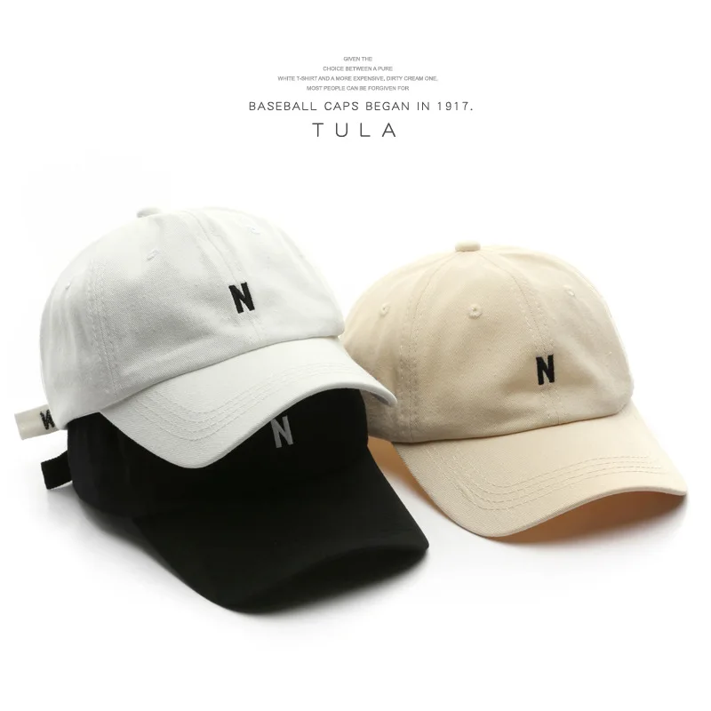 

Letter N Baseball Cap Simple Initial Embroidery Hat Woman White Black Snapback Caps for Men Women Gorras Para Mujer
