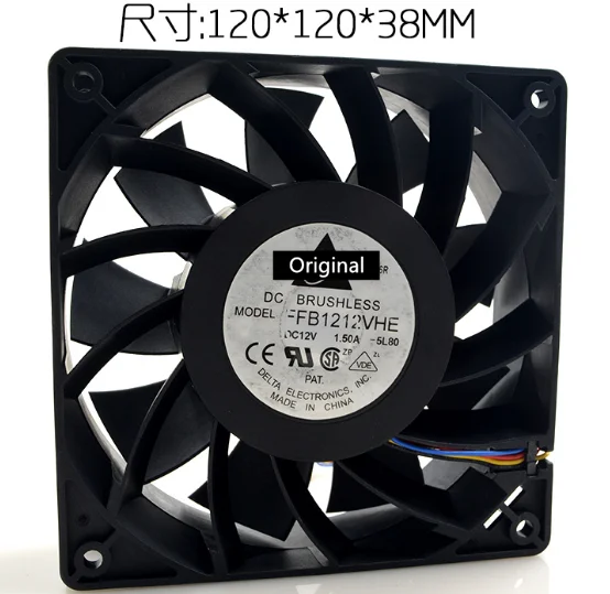 Оригинальное 100% рабочее устройство FFB1212VHE, 4 провода, Φ DC 12 В 12038 A 120 120*120*38 мм, охладитель с двумя шариками