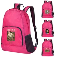unisex lightweight outdoor backpack portable foldable camping hiking travel daypack leisure leopard print sport bag pink bagpack