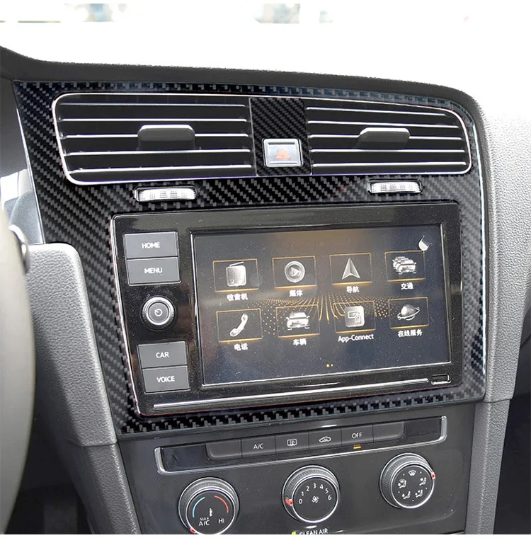 Декоративная наклейка на панель навигации из углеродного волокна для Volkswagen 2014-2019