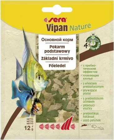 Корм для рыб основной в хлопьях Sera VIPAN NATURE 12 г. (пакетик) | Дом и сад