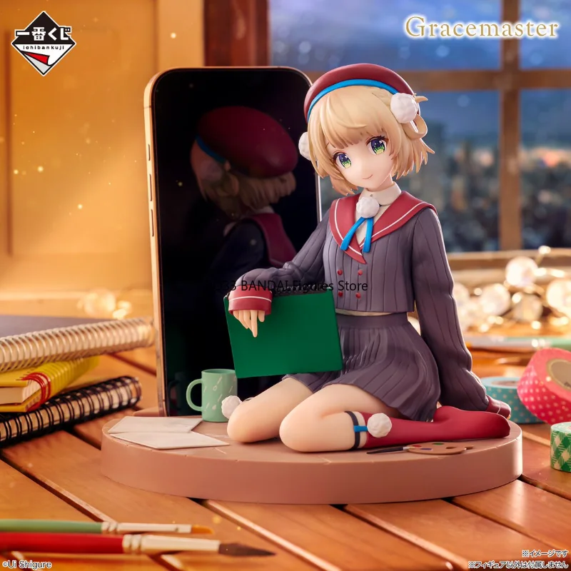 Фото Оригинальная фигурка BANDAI Ichiban Kuji VTuber Shigure Ui 1/6 Gracemaster, призовая модель, коллекционная фигурка, украшение для рабочего стола №3