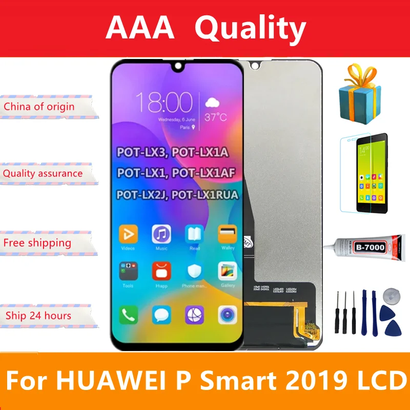 

AAA Quality For Huawei P smart 2019 LCD Display Touch Screen Digitizer For Huawei P smart 2019 LCD POT-LX1 Replacement Parts