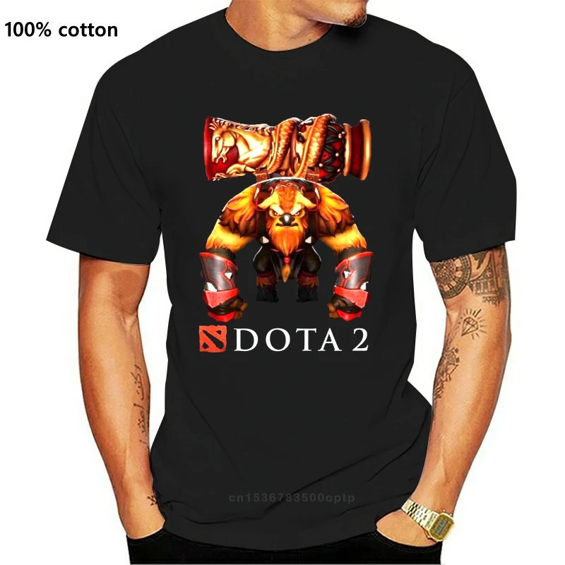 Dota 2 логотип Earthshaker Heroes мужские женские топы Футболка полный размер |