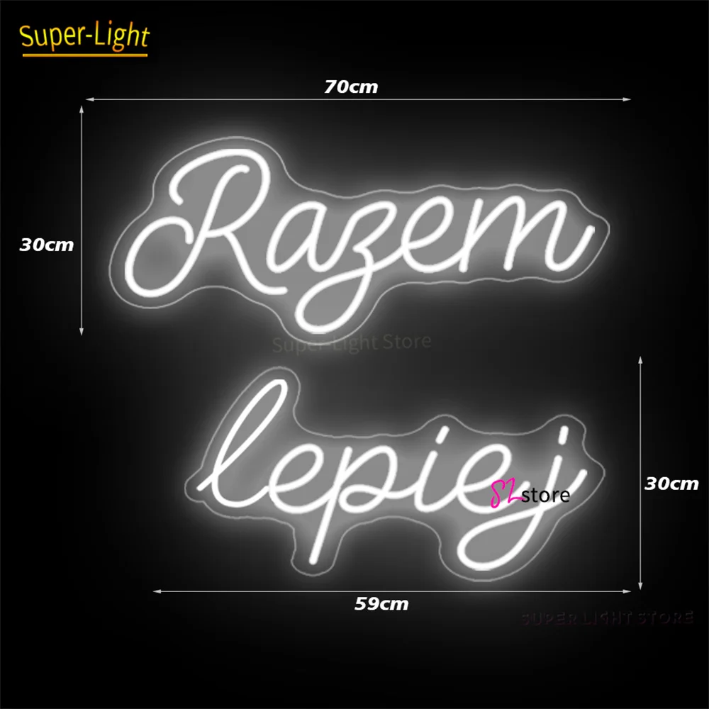 Пользовательские 70 см неоновая вывеска лучше вместе для свадьбы дня рождения