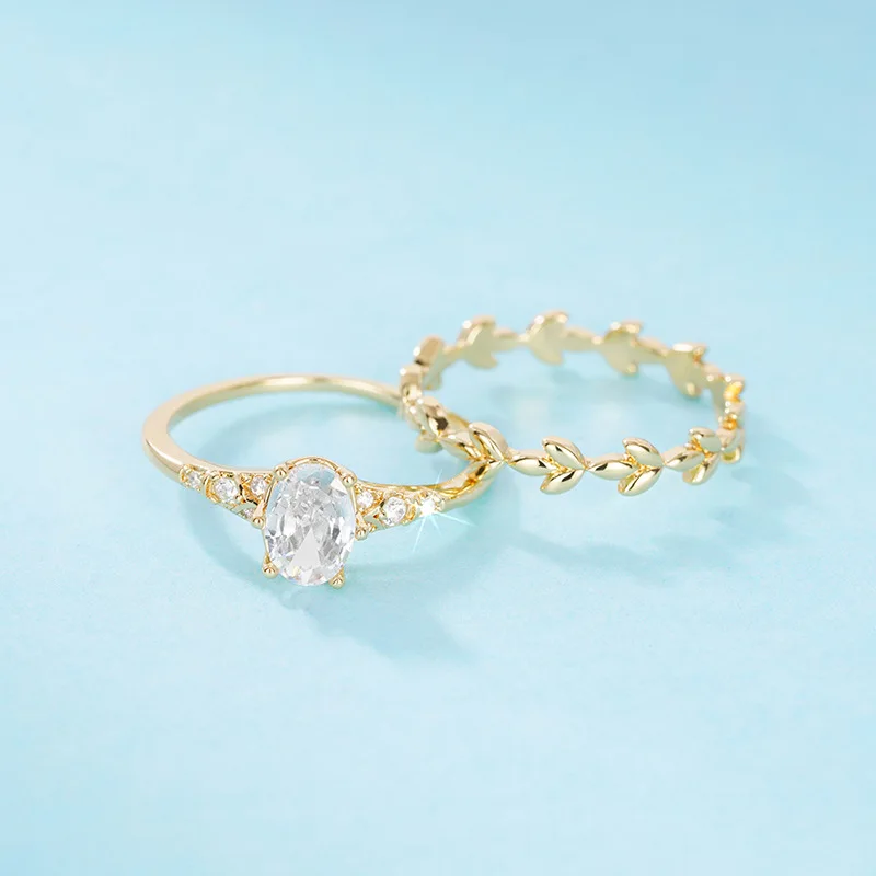 Роскошные модные кольца с цирконом в виде пшеничных ушей для женщин