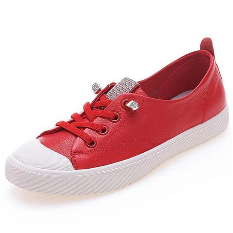 2022 New All Natural Soft Genuine Leather Shoes Women's Vulcanize Shoes Casual Sneakers Flat Soft Sole Comfortable Shoes