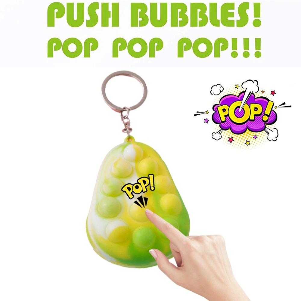 

Finger Press Avocado Bubble Pop Ball Anti-Stress Push Bubble Fidget Toy Finger Squeeze Press Board Kid Adult