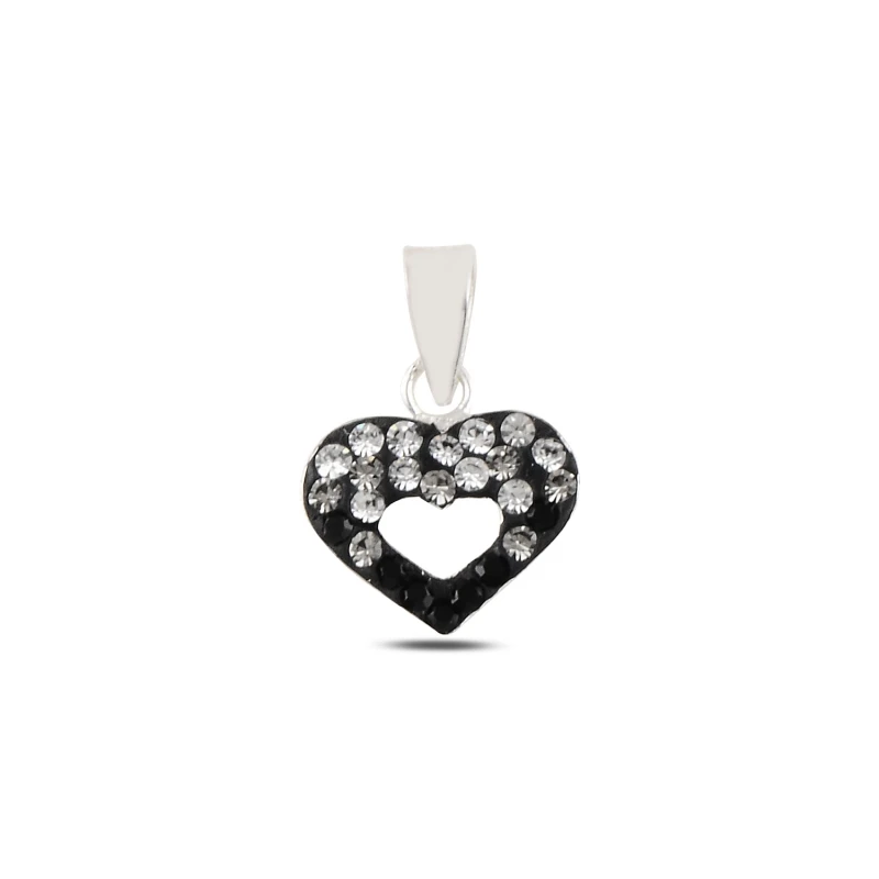 

Silver 925 Sterling Heart Crystal Stone Pendant