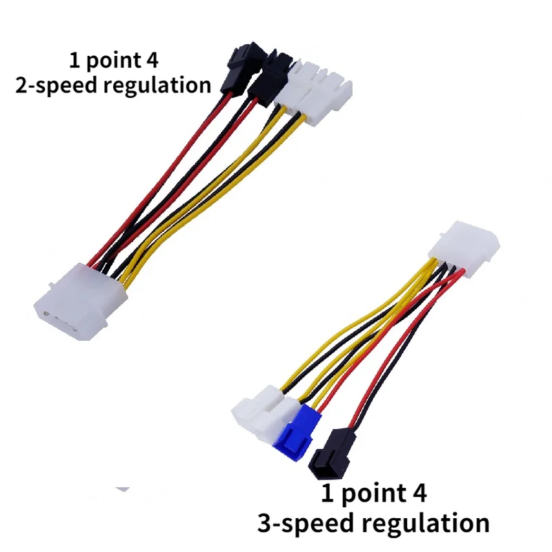 

2pcs 4-Pin Molex to 3-Pin fan Power Cable Adapter Connector 12v*2 / 5v*2 Computer Cooling Fan Cables for CPU PC Case Fan