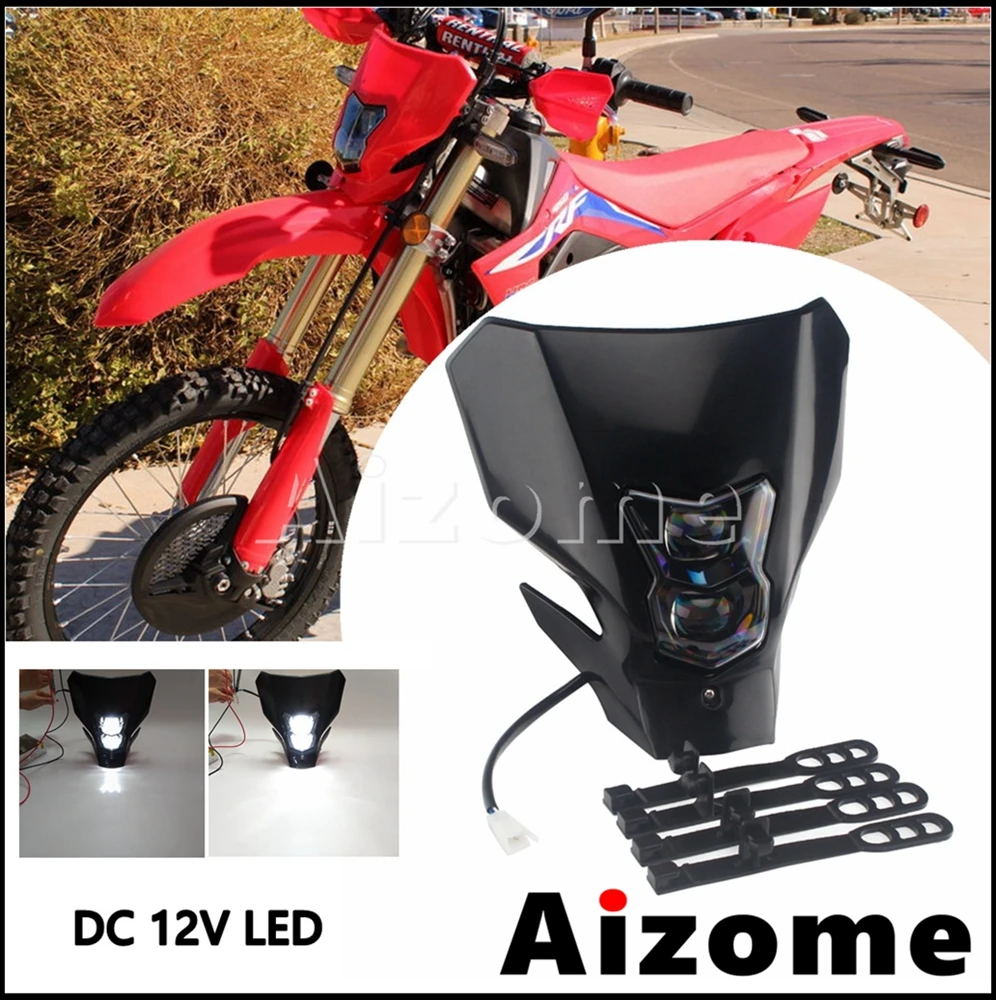 

Motorcycle LED Headlight Black Enduro Fairing For Honda XR650L CRF450L CRF450RL CRF300L CRF250L Rally Dual Sport 2020 2021 2022