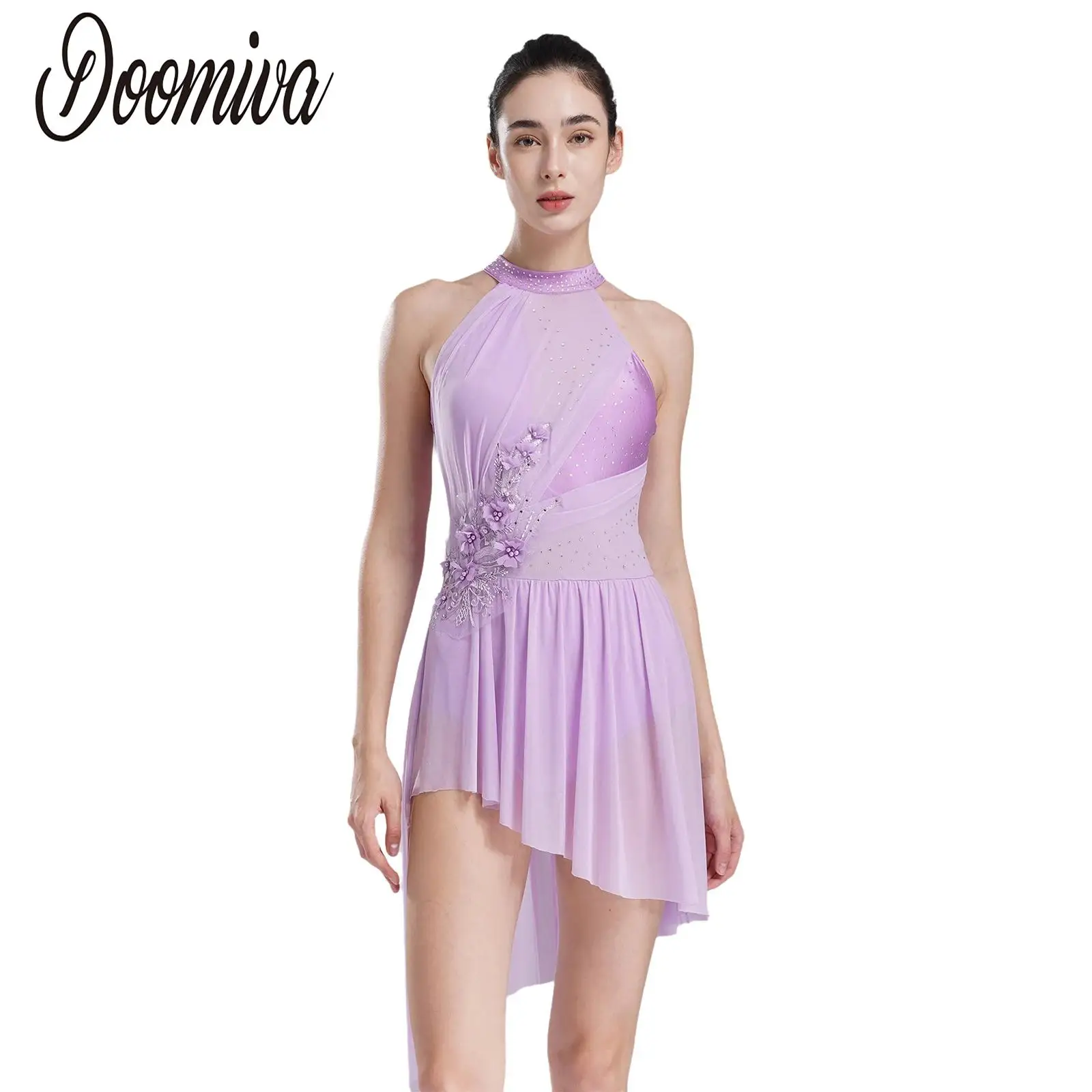 Женский гимнастический артистический Костюм-двойка без рукавов лирический