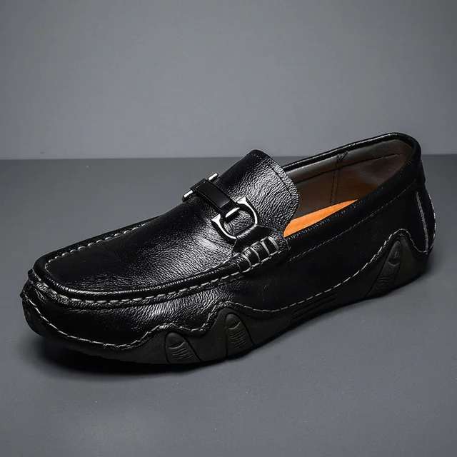 genuine Leather Men's Shoes slip on 