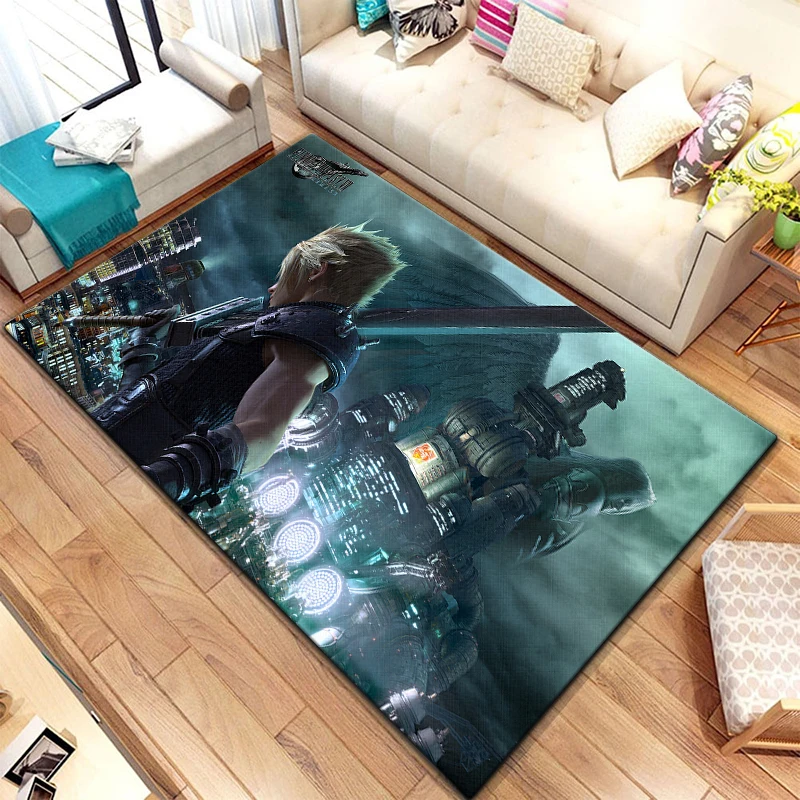 

Игровой ковер с 3D принтом финальной фантазии, Декоративный Напольный коврик для спальни, дивана, ковер для гостиной, детский нескользящий напольный коврик