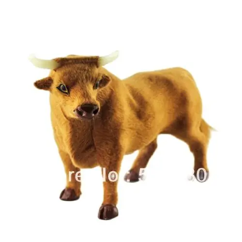 

free shipping artificial bull gift decoration handmade furry animal