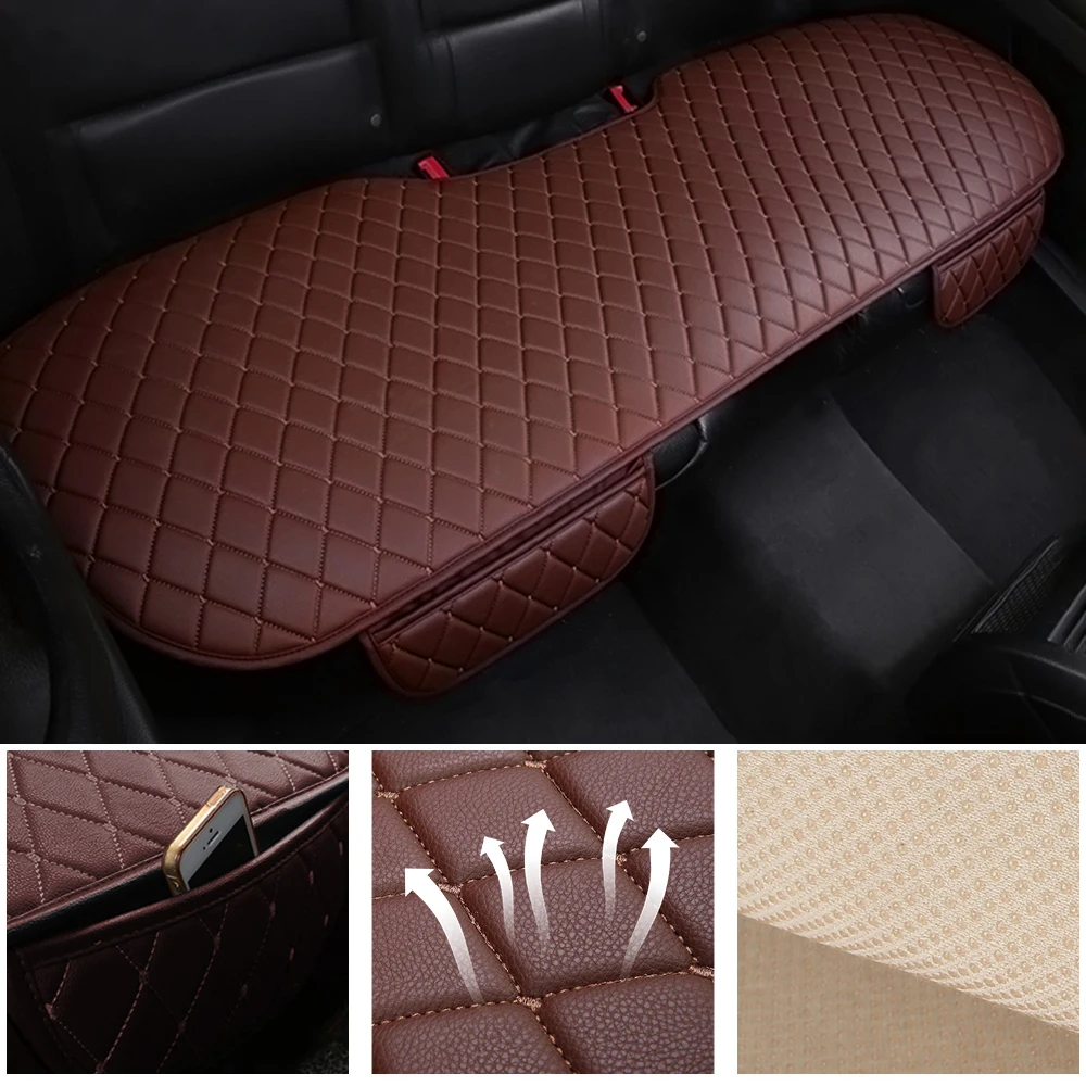 

Car Seat Cover Universal Auto Front Rear PU Leather Cushion Waterproof Four Season Protector Cover Interior Accessories