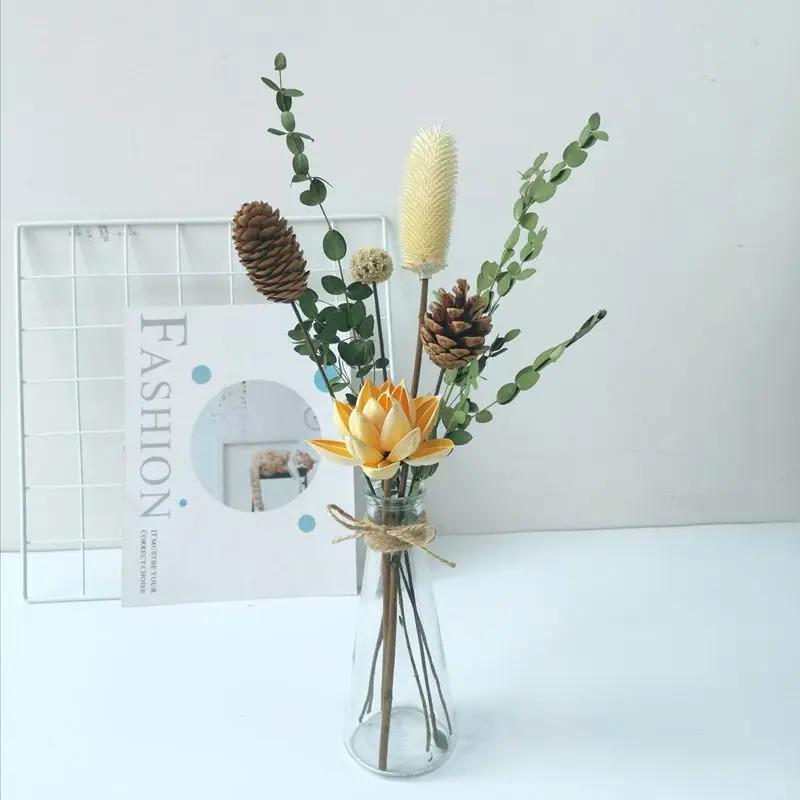 

Nordic Ins Style Dried Flowers Set No Vase Pine Cone Eucalyptus Immortal Flower Home Decoration Ornaments Shooting Props