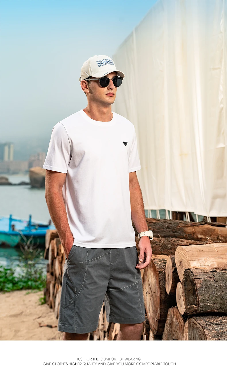 

7051 2022 summer new European and American simple round neck casual bottoming shirt short-sleeved T-shirt men