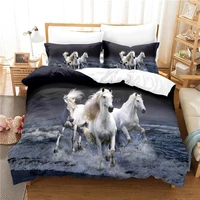 galloping horse bedding set duvet cover set 3d bedding digital printing bed linen queen size bedding set fashion design