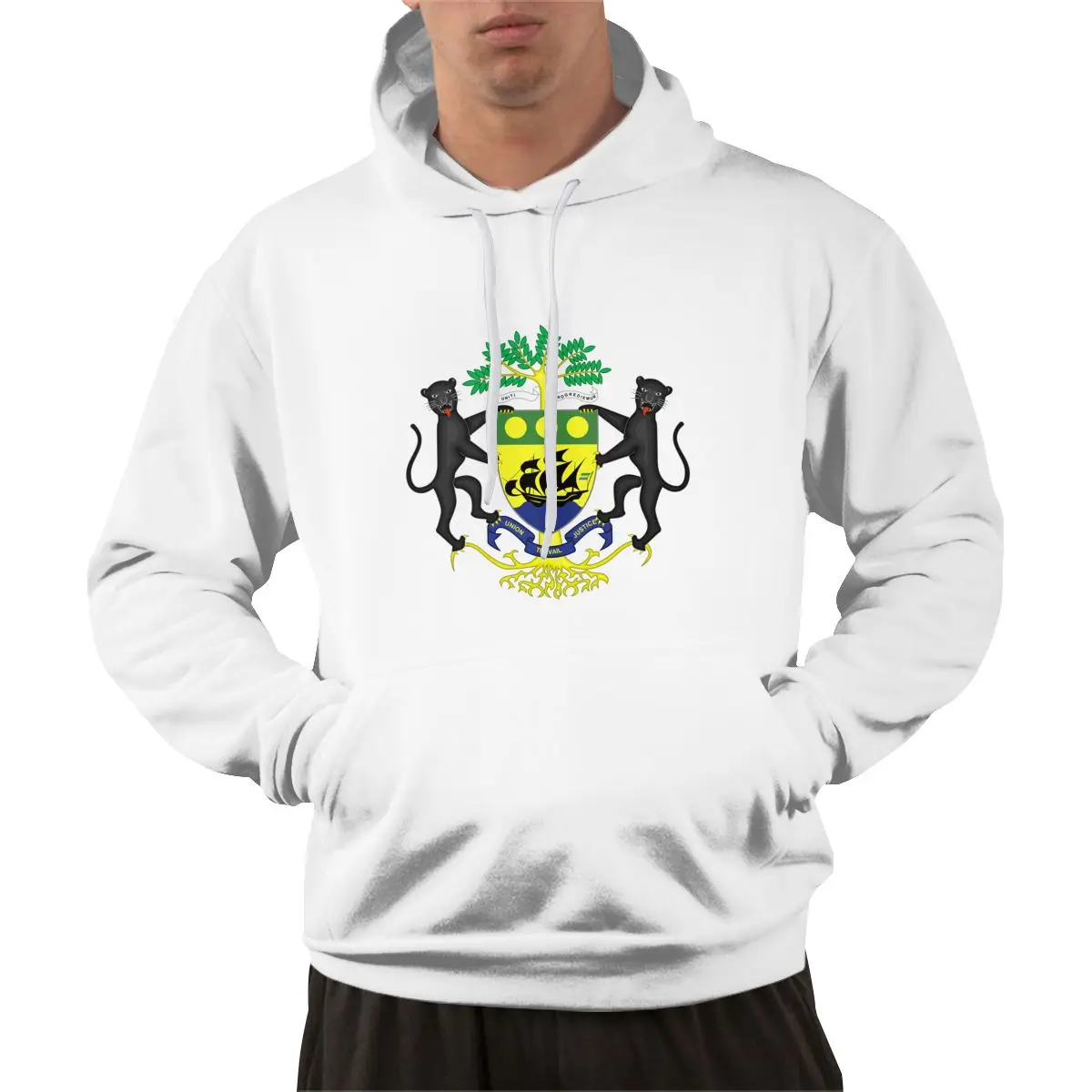 95% хлопок эмблема Габона флаг страны Теплый Зимний пуловер Толстовка для мужчин