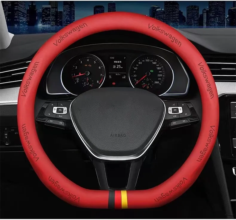 Автомобильный чехол на руль из искусственной кожи для Volkswagen VW Golf 7 MK7 Polo Passat B8 Tiguan