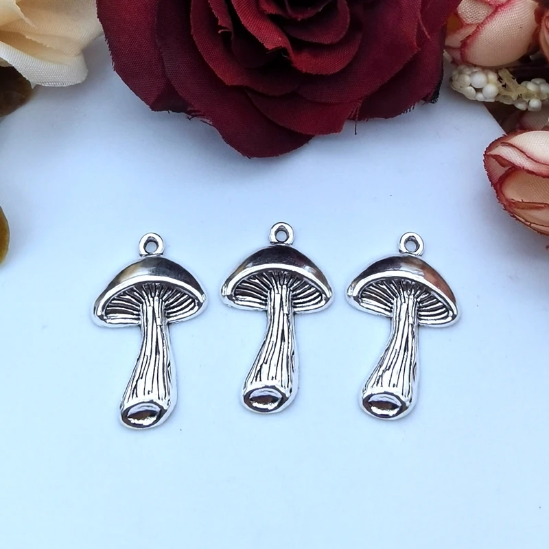 

10pcs 29x18mm Antique Silver Plated Mushroom Charms For Jewelry Making DIY Handmade Craft,jewelry charms,designer charms