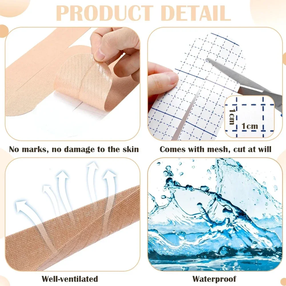 1 комплект предварительно вырезанной кинезиологической ленты водонепроницаемой