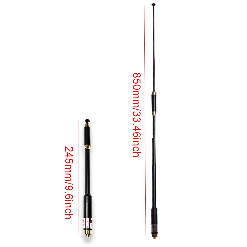 Walkie-talkie Antenna AL800 VHF UHF SMA-F Female Dual-band Telescopic for Two Way Radio Baofeng UV5R UV-5R UV-B5 UV-B6 BF-888S