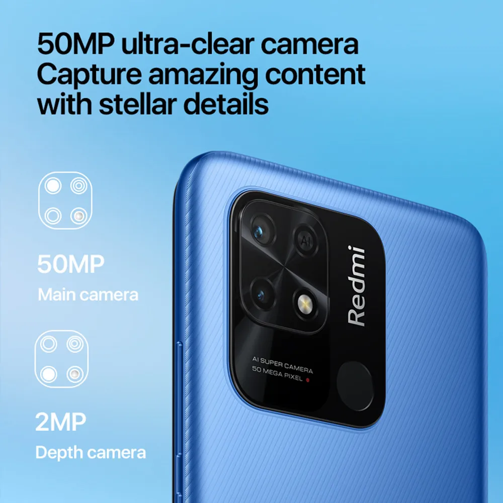 Najtaniej Wersja Globalna Telefony Komórkowe Xiaomi Redmi 10C 4GB RAM 64GB ROM/128GB ROM Telefony Komórkowe Snapdragon 680 Octa Core 50MP Tylna Kamera